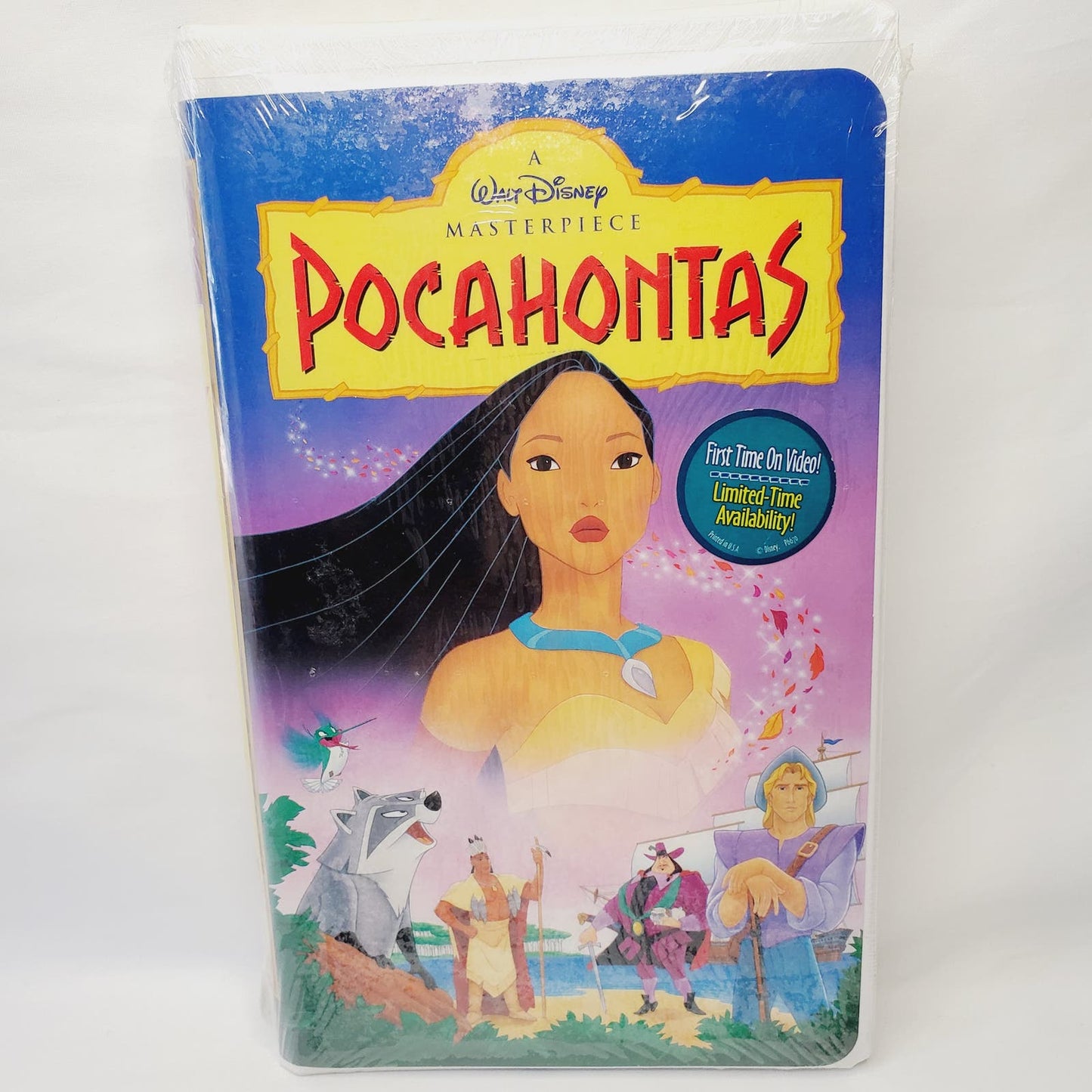 Disney Pocahontas '96 VHS. Mystery Park Character Pack. A sticker. - NIP (Sealed)