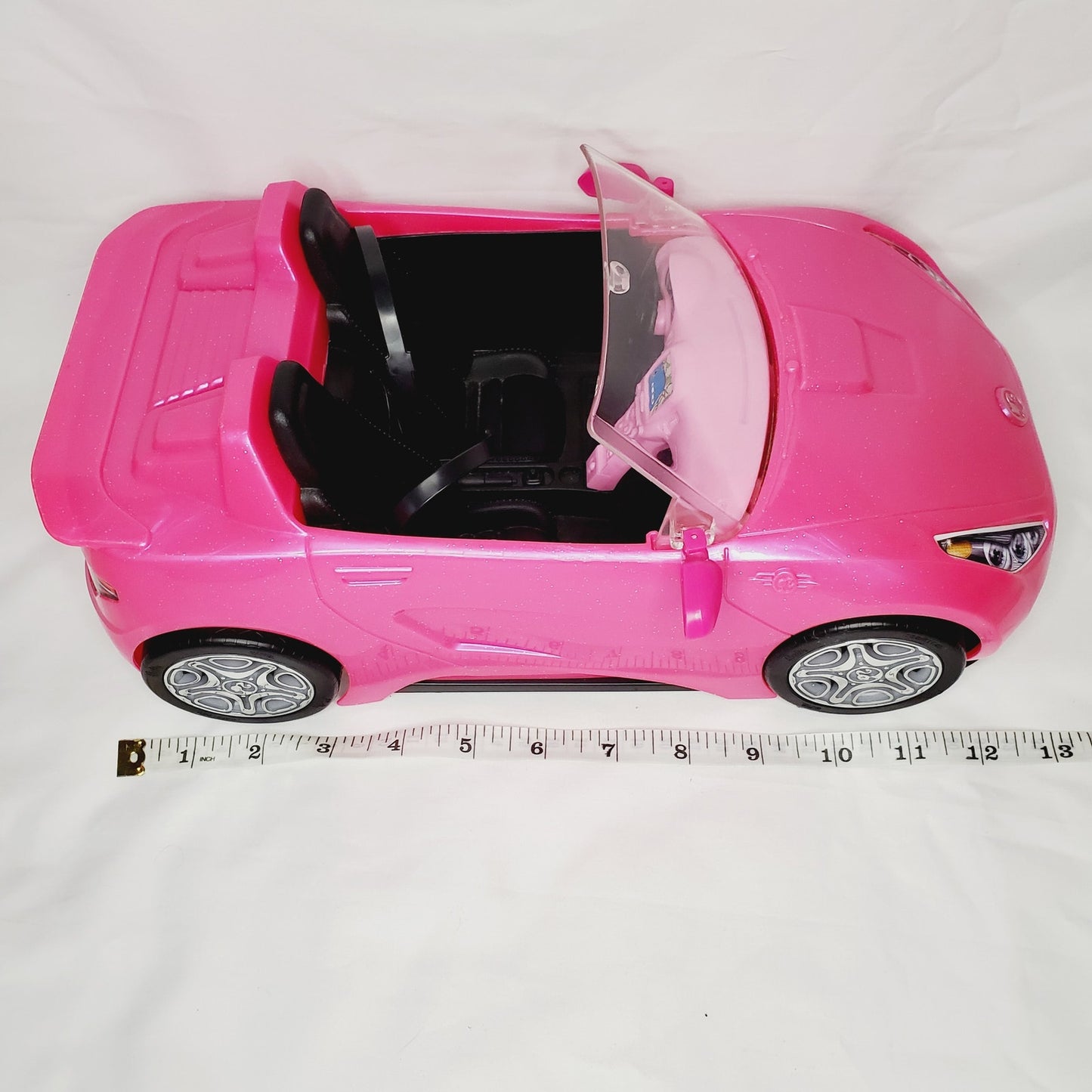 Barbie Pink Sparkly Glam Mattel Convertible Toy Car 2016 Mattel 13"×7"×5" - LNew