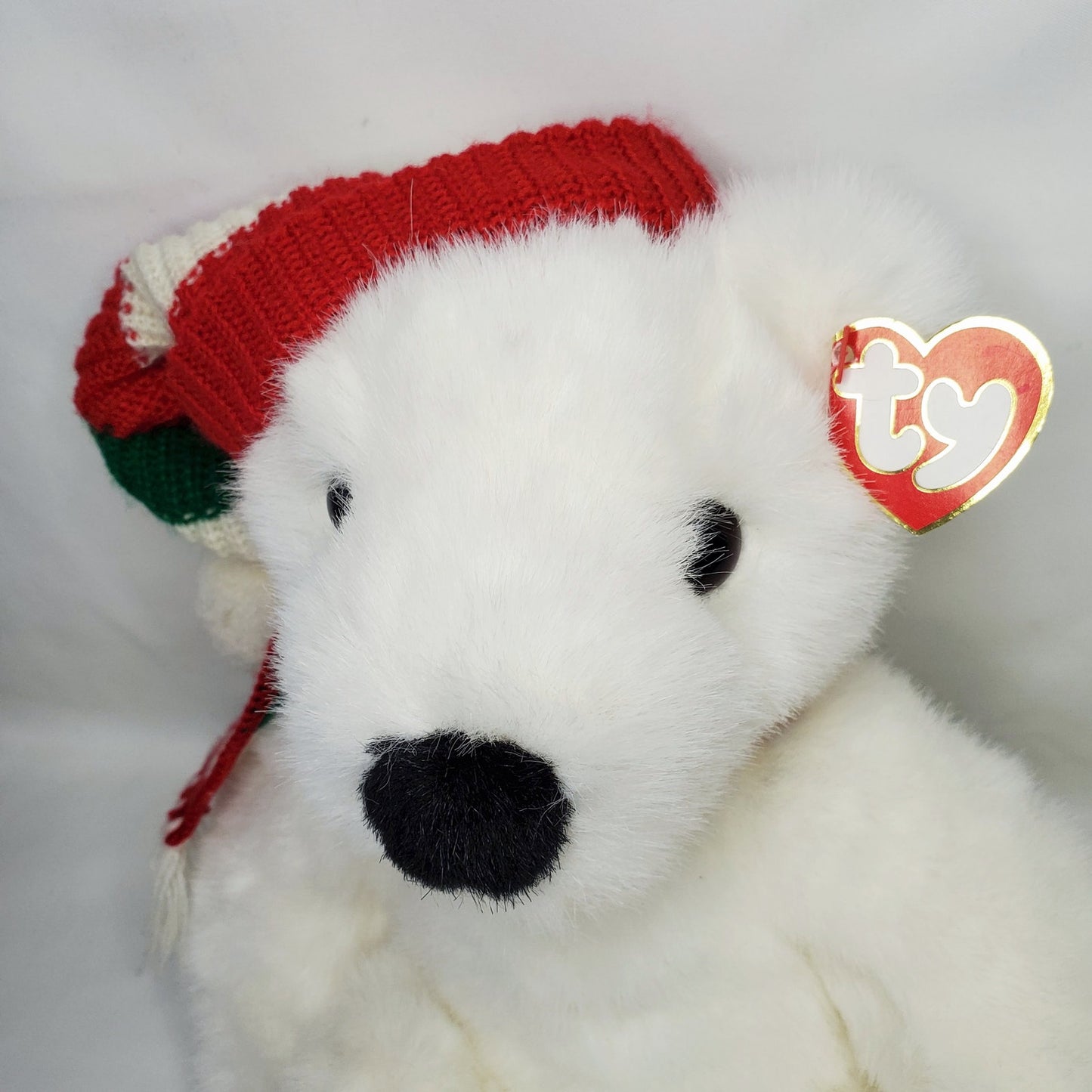 '97 Vintage Adorable TY Holiday Bear in Scarf & Hat Style 5700 15" Stuffed Plush