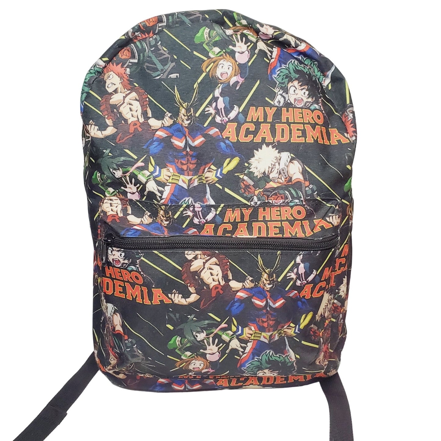 My Hero Academia Graphic Print Black Adult Size Backpack w/ Adj Padded Straps