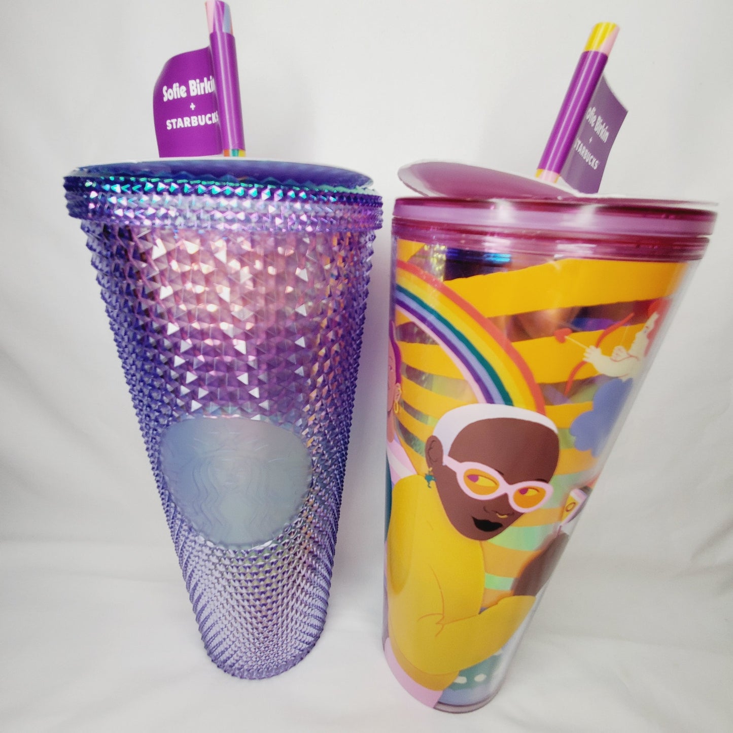 StarbucksxSofie Birkin Rainbow Gay Pride Summer 2024 Bling Studded Tumblers-NWT
