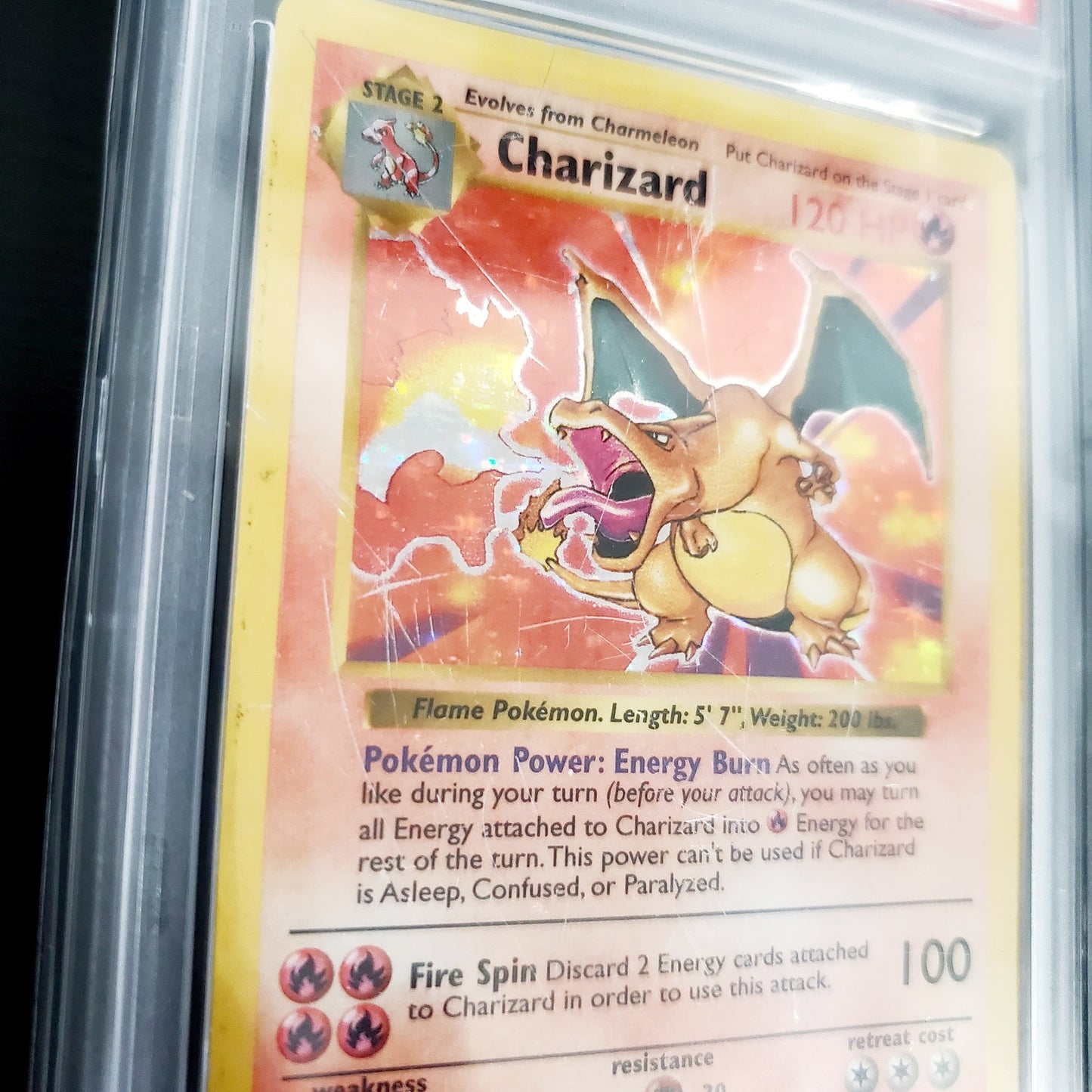 '99 PSA Graded Charizard Holo Shadowless in Plastic Protector Pokemon 4/102
