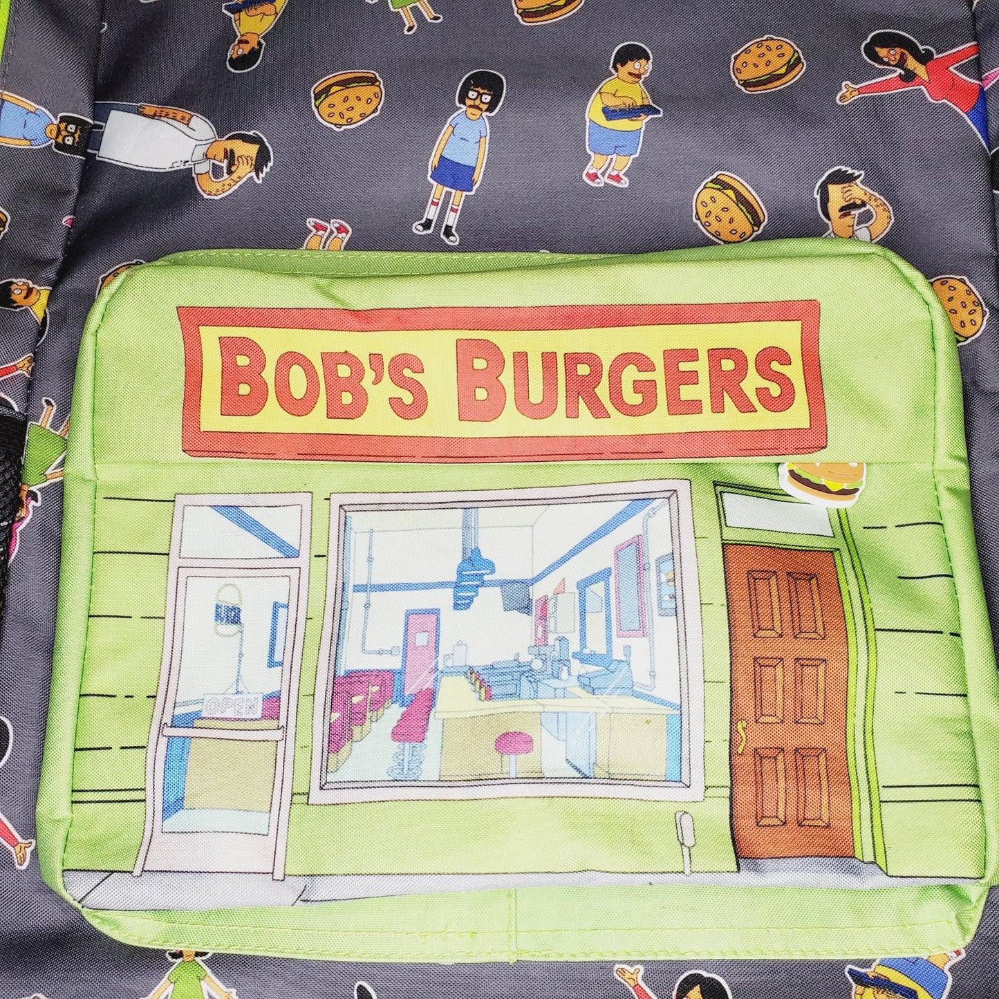 Bob's Burgers Store Front Backpack Durable w/2 Side Pockets & Laptop Sleeve - LNew