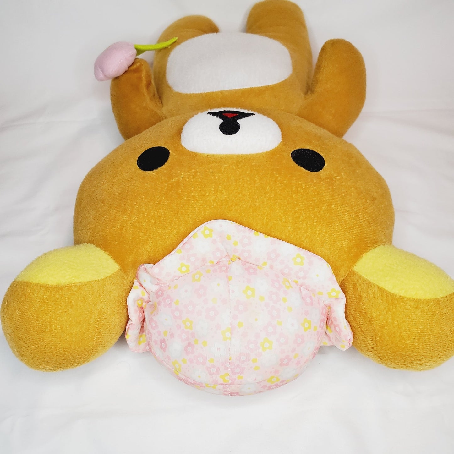 Rilakkuma w/ Flower San-X Happy Picnic Huggable Pillow 19" Plush Bear Toy-NWOT