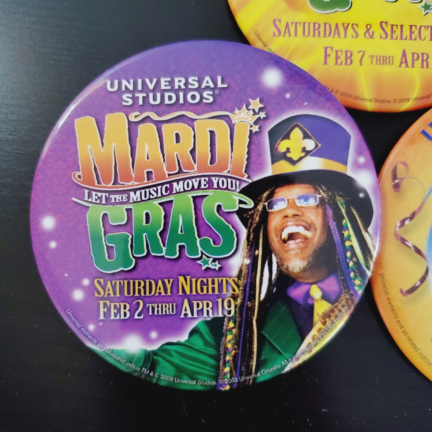 3x Vintage 00s Universal Mardi Gras Collector Park Employee Exclusive Pins