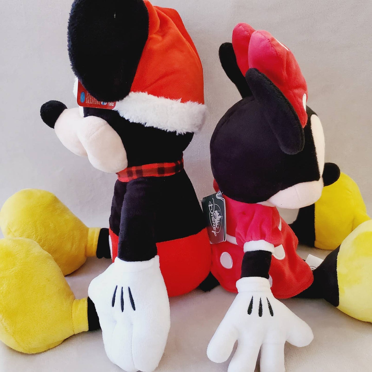 Disney Holiday Mickey Mouse Exclusive Deluxe & Minnie Mouse Plush Bundle - NWT