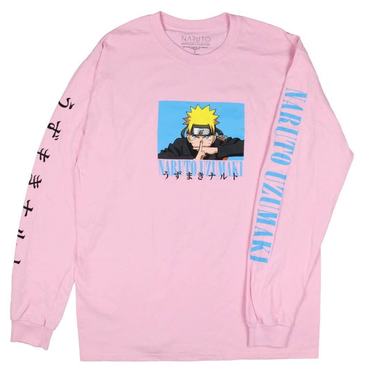 Naruto Uzumaki Shippuden Collection Pink Long Sleeve Small Shirt Unisex - NWOT