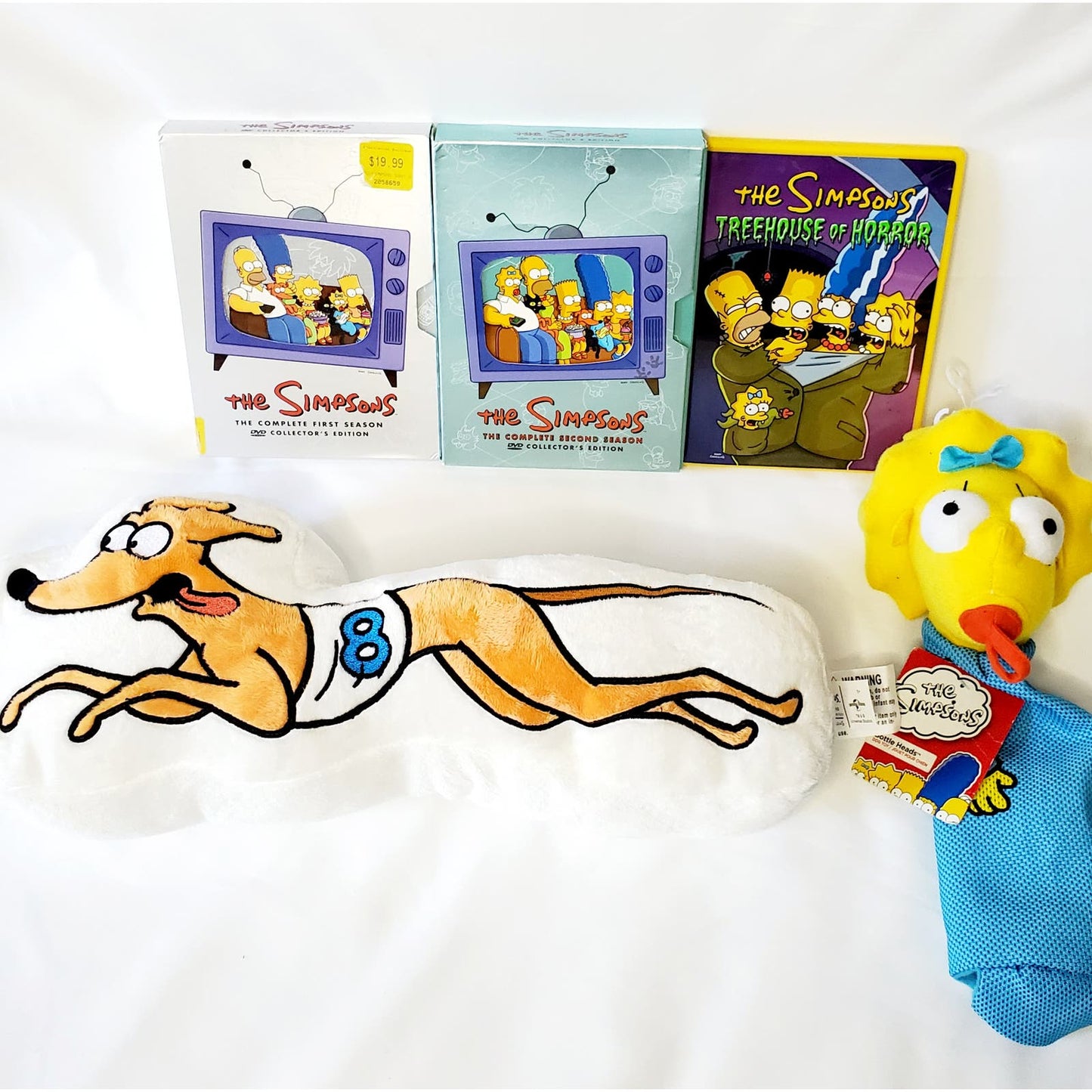 Simpsons Bundle! Universal Plush SLH, Treehouse 5-8 & S1-2 DVD Sets, Maggie Toy