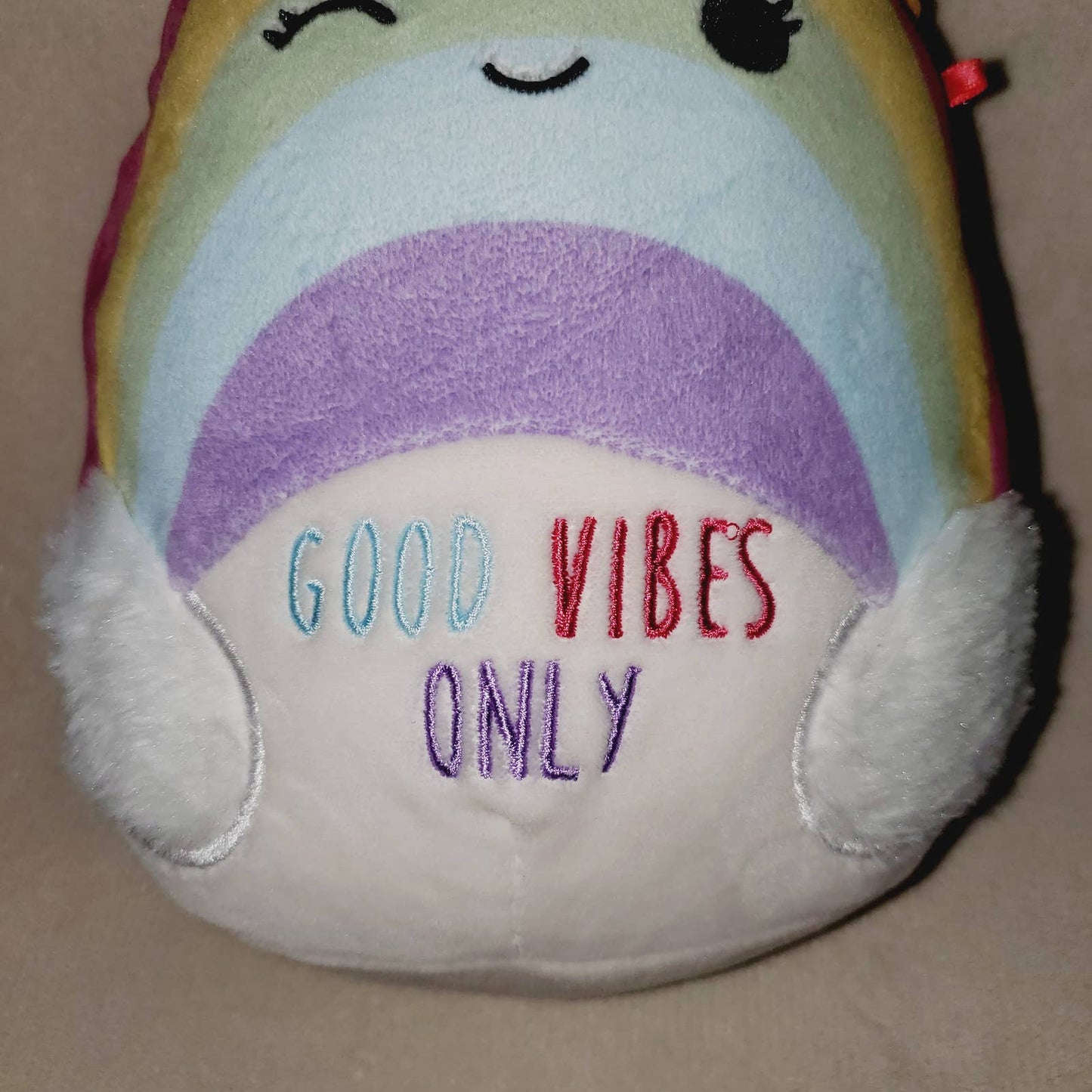 Squishmallow Sunshine Good Vibes Only Winking Rainbow Wellness Squad Toy - NWOT