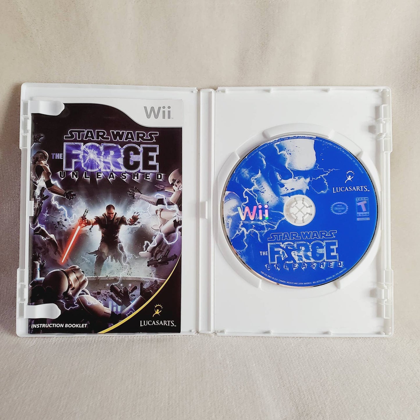 Star Wars the Force Unleashed Wii LucasArts Teen 2008 Nintendo - Complete & Tested
