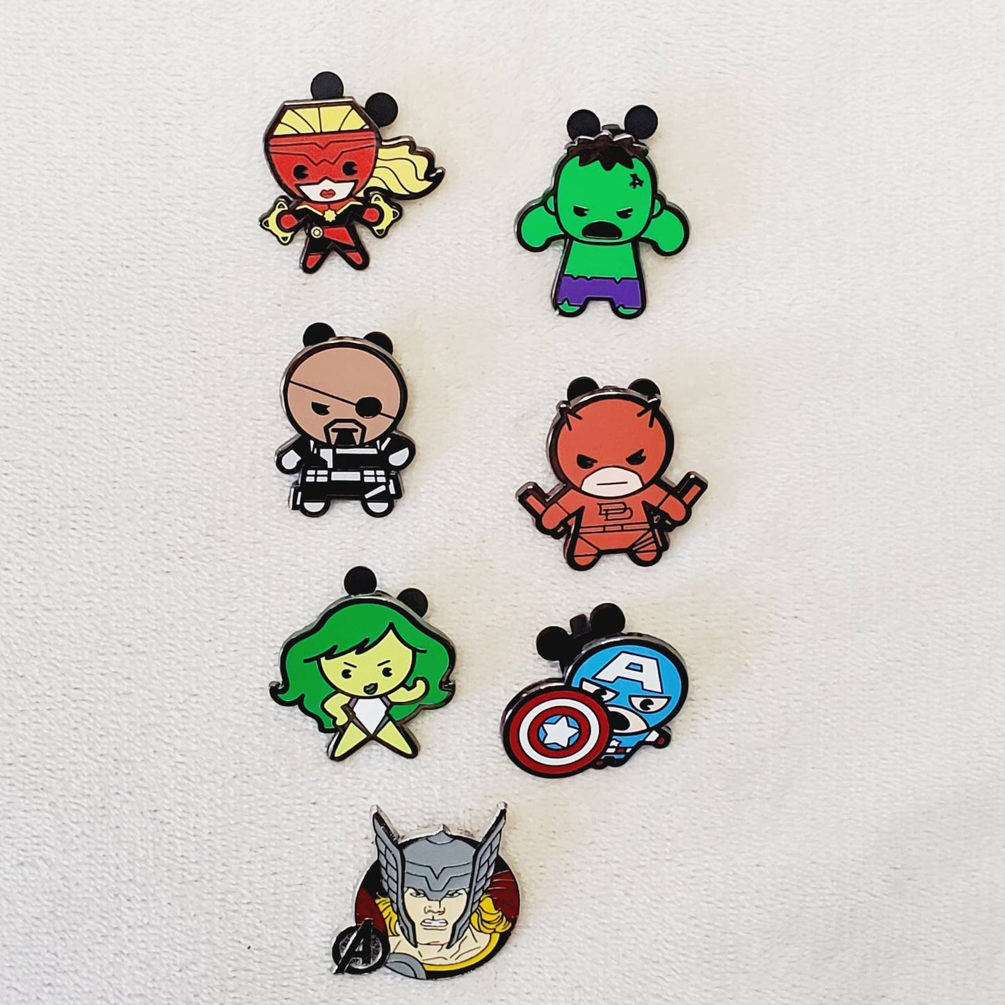 7 Marvel Disney Trading Fashion Lapel Enamel Kawaii Pins W/ Mickey Pin Backings