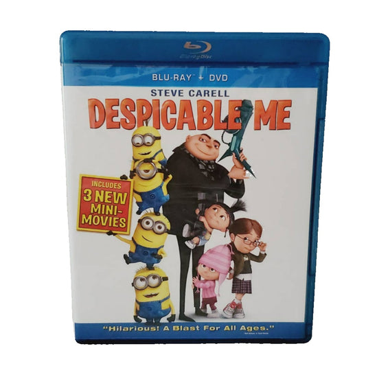 Despicable Me Universal Studios Blu-ray & DVD Bundle W/ 3 Mini-Movies. A blast for all ages! New