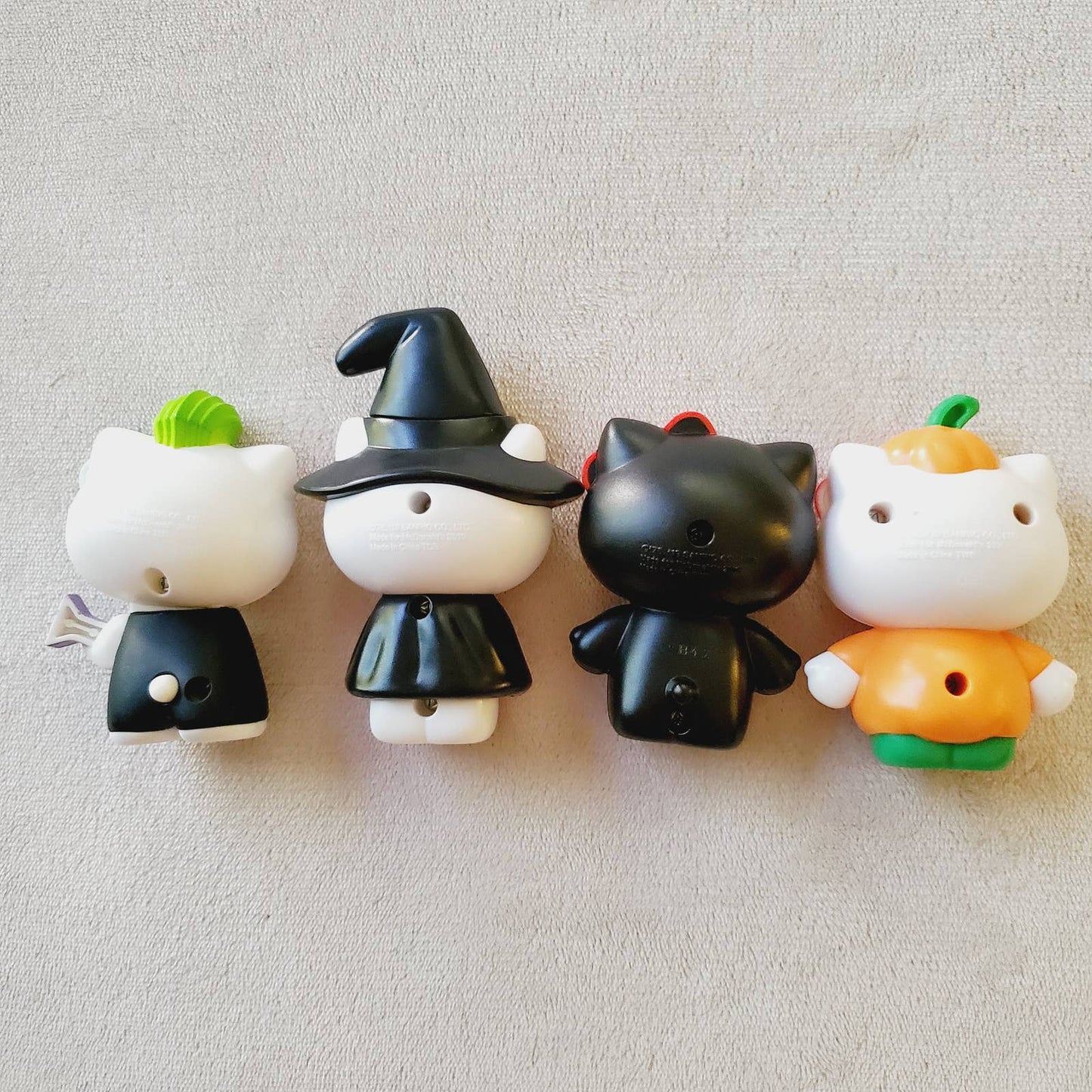 Halloween Hello Kitty McDonald's Toy '19 Bundle. Skeleton, Pumpkin, Rocker & Witch