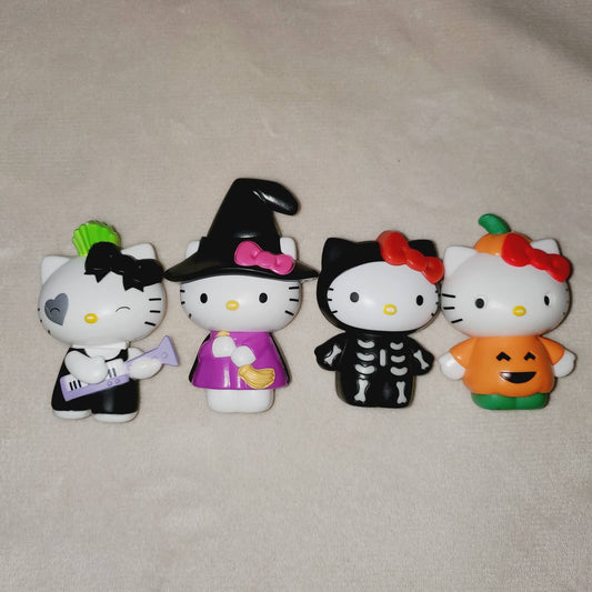 Halloween Hello Kitty McDonald's Toy '19 Bundle. Skeleton, Pumpkin, Rocker & Witch