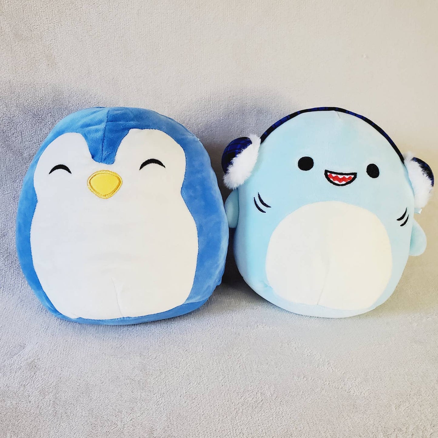 Squishmallow Bundle! Puff the Penguin & Sharon the Shark. Machine washable - NWOT