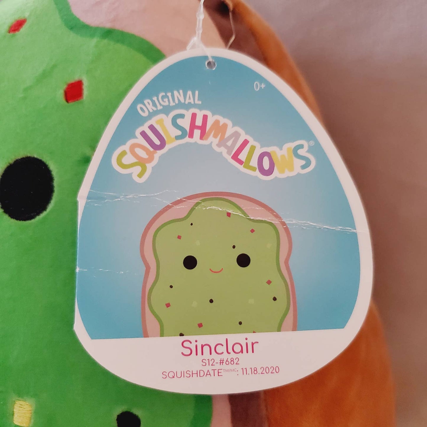 Squishmallow Sinclair the Avocado Toast NWT Large KellyToy. Super Soft Snuggler - NWOT