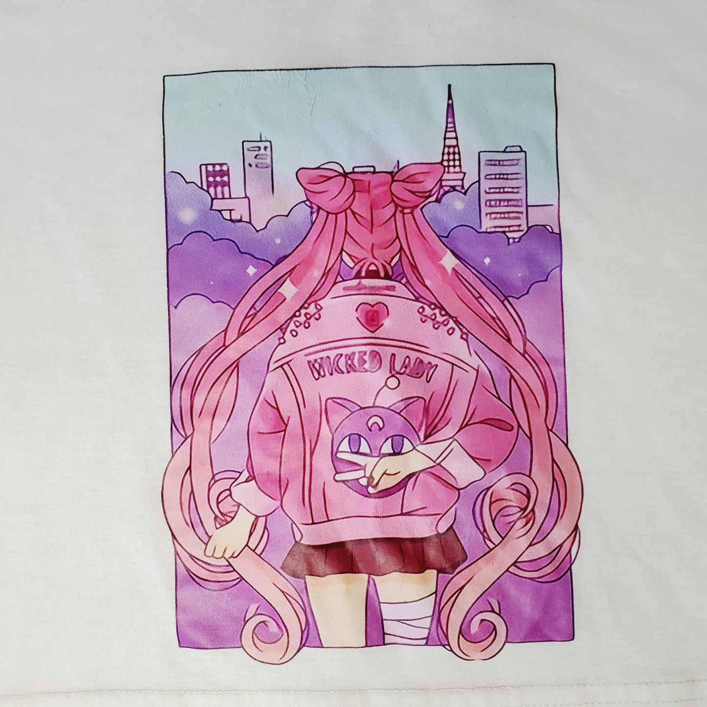 Sailor Moon Kawaii Teen Chibiusa Harajuku V-neck Oversized "Wicked Lady" Crop Top